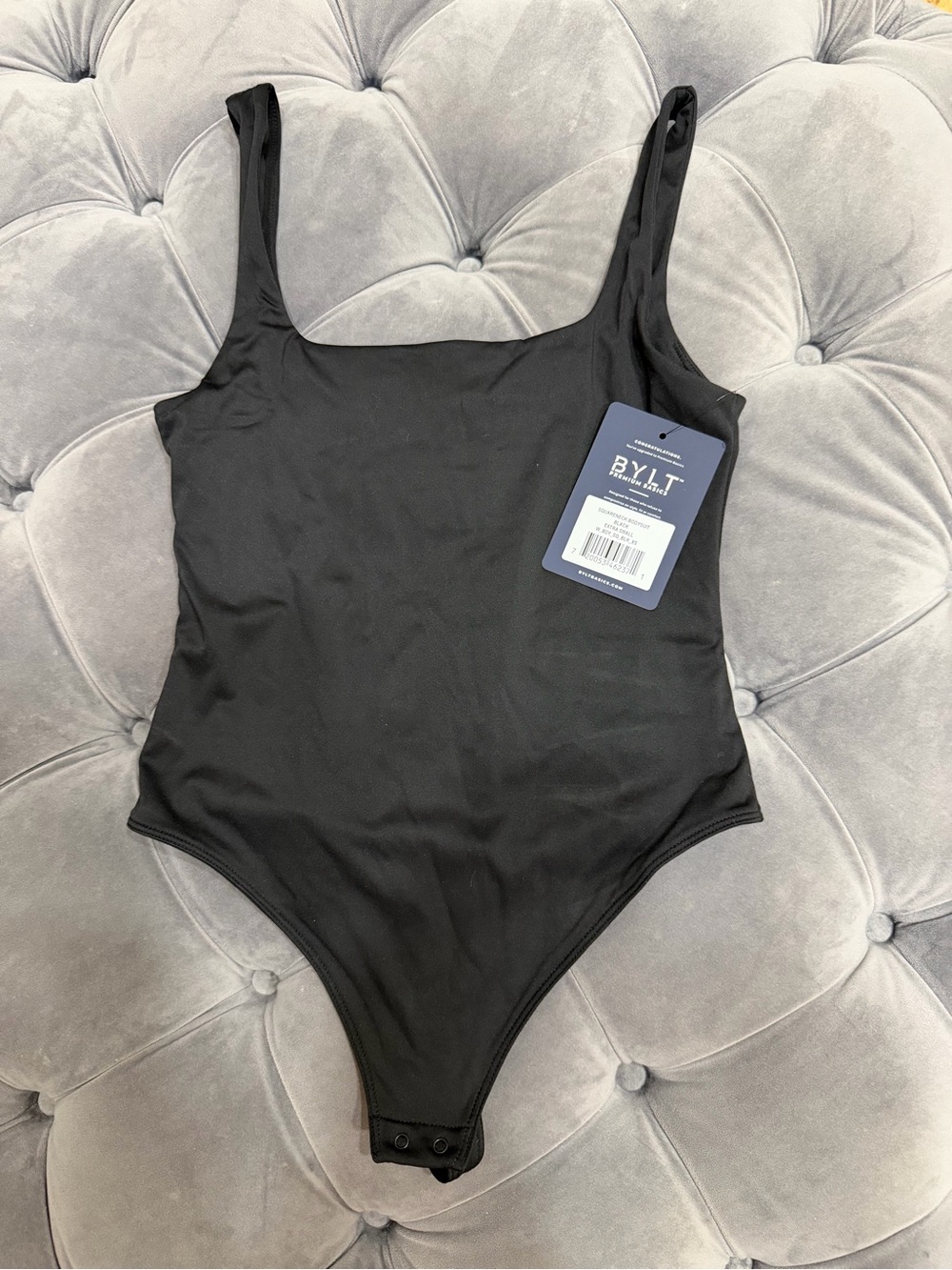 BYLT Basics Black Scoop Neck Bodysuit
